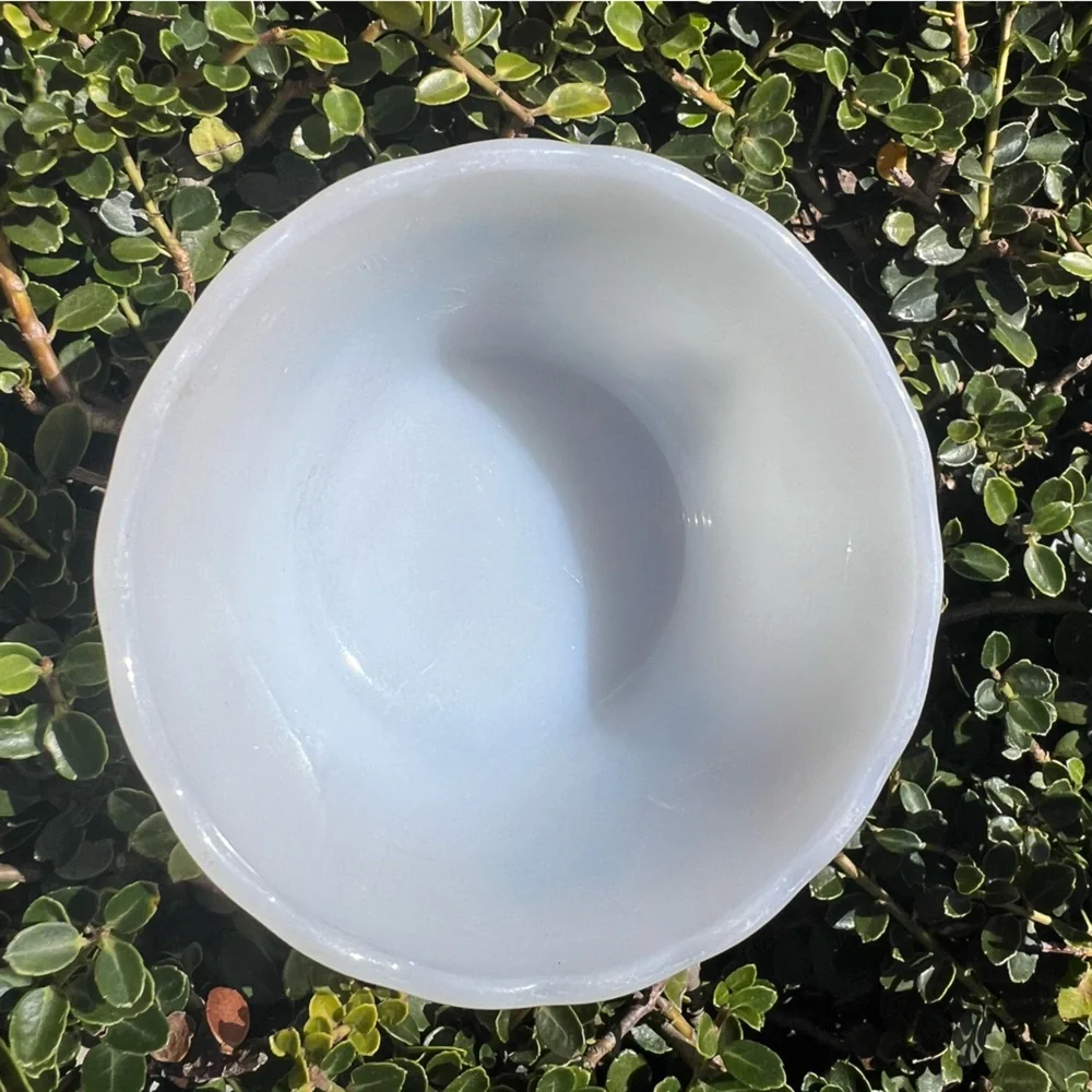 Vintage Fire King Blue Heaven Milk Glass Custard Cup Ramekin Bowl Collectible